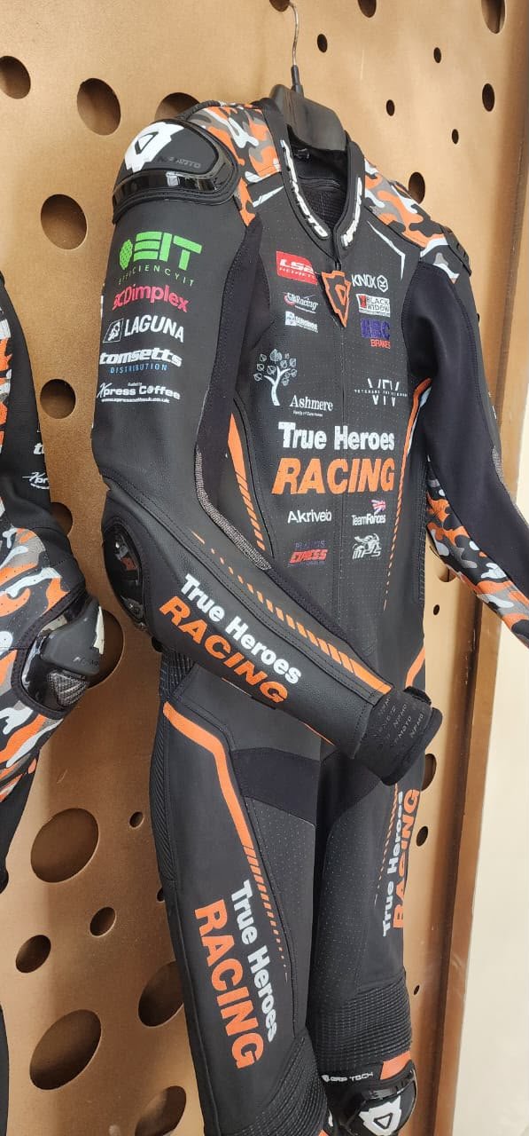 NFmoto custom leather race suit, detail view